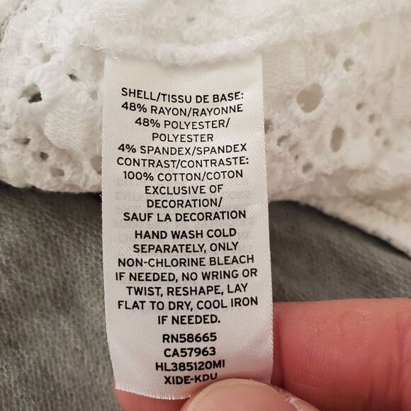 🌹 CHELSEA28 🌹 Eyelet Trim Short Sleeve Shift Dress - [Medium, Grey] - Picture 9 of 9